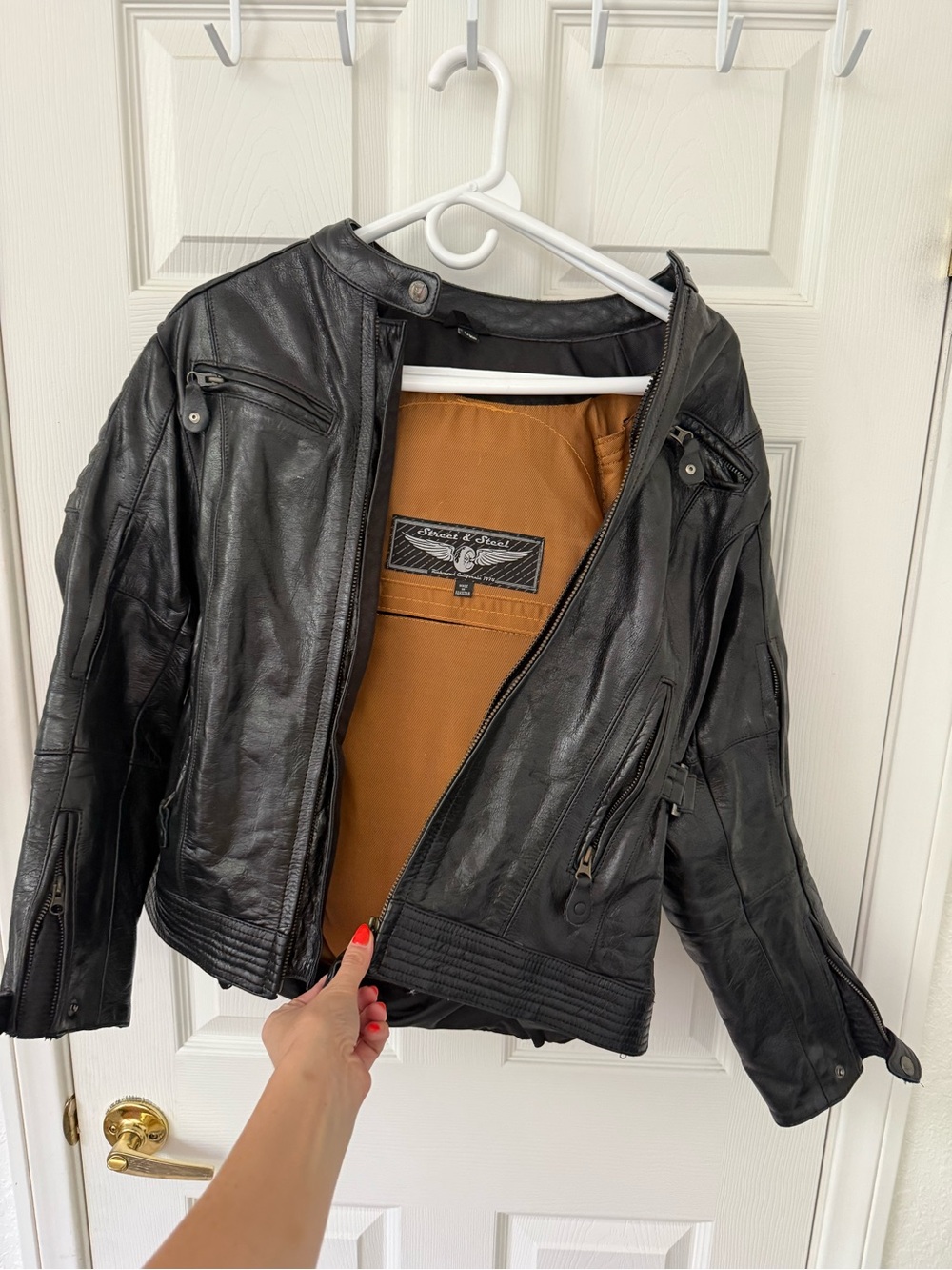 Street and steel padded motorcycle jacket-